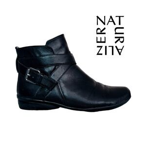 Naturalizer Cassandra Leather Booties, Black, Size 6.5